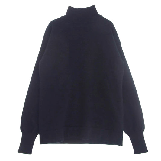 MAISON MARGIELA メゾンマルジェラ 21AW S50HA1029 S17835 スウェード エルボー パッチ ハイネック ウール ニット セーター ネイビー系 S【中古】