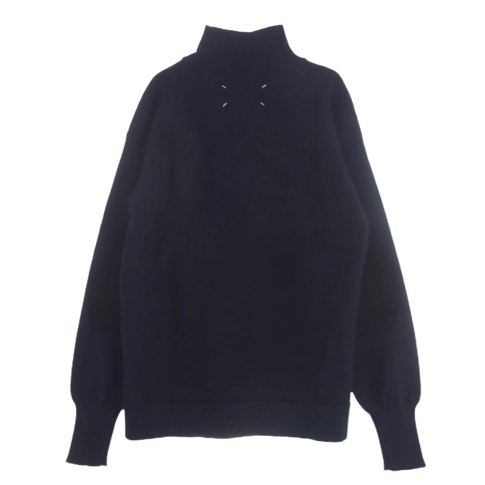 MAISON MARGIELA メゾンマルジェラ 21AW S50HA1029 S17835 スウェード エルボー パッチ ハイネック ウール ニット セーター ネイビー系 S【中古】