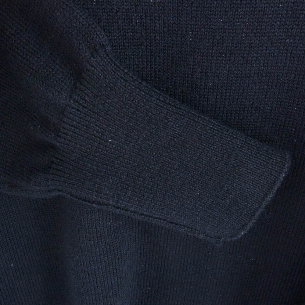 MAISON MARGIELA メゾンマルジェラ 21AW S50HA1029 S17835 スウェード エルボー パッチ ハイネック ウール ニット セーター ネイビー系 S【中古】