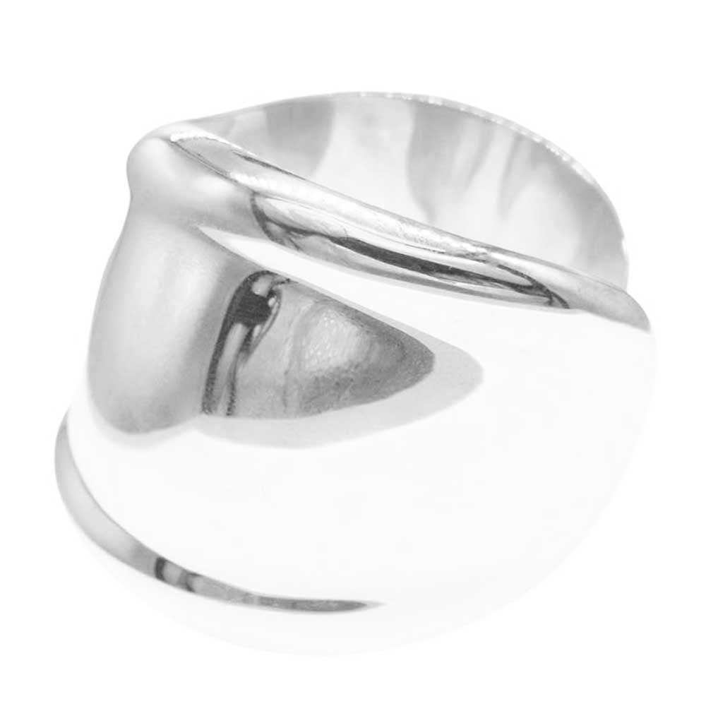 TIFFANY&Co. ティファニー ボーン カフ ミディアム ワイド シルバー バングル シルバー系【中古】