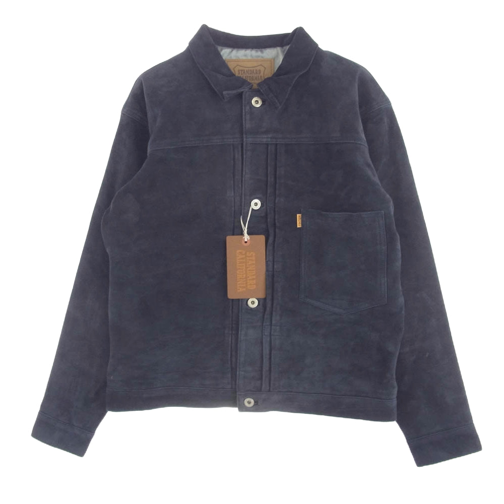 STANDARD CALIFORNIA スタンダードカリフォルニア SD Leather Jacket s996 レザー ジャケット ネイビー系 40【新古品】【未使用】【中古】