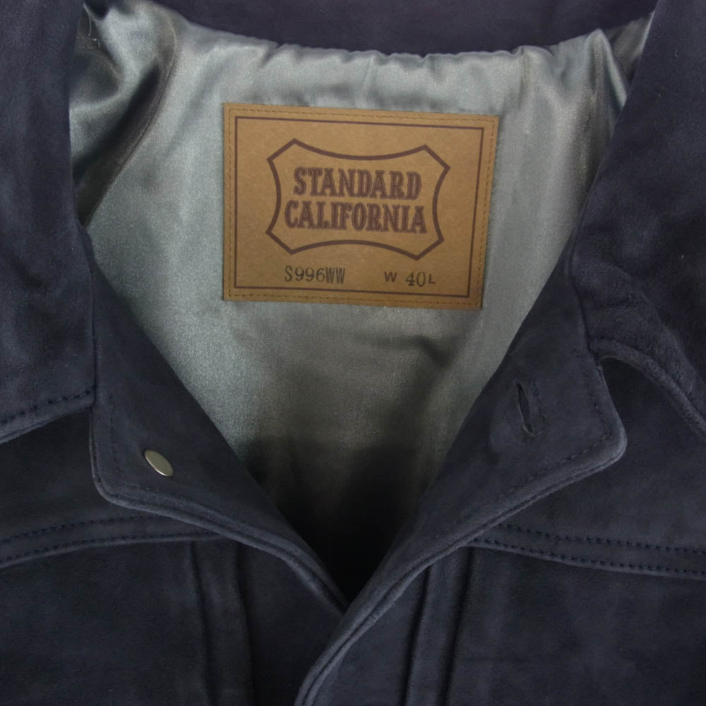 STANDARD CALIFORNIA スタンダードカリフォルニア SD Leather Jacket s996 レザー ジャケット ネイビー系 40【新古品】【未使用】【中古】