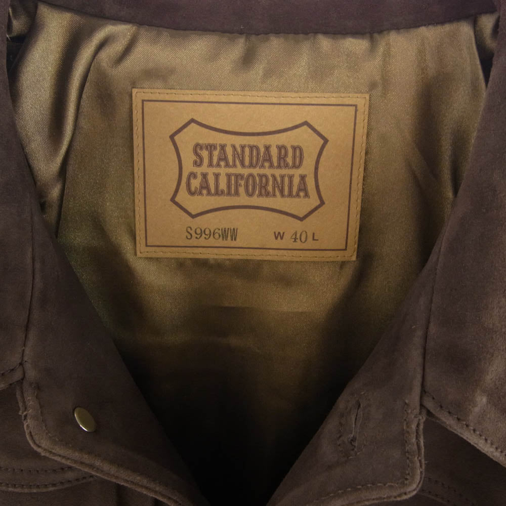STANDARD CALIFORNIA スタンダードカリフォルニア SD Leather Jacket s996 レザー ジャケット ブラウン系 40【新古品】【未使用】【中古】