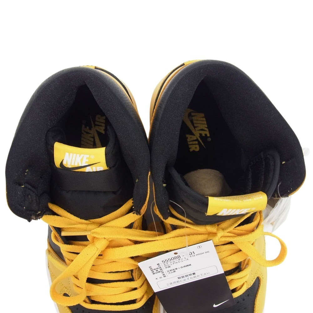 NIKE AIR JORDAN ナイキ ジョーダン 555088-701 Air Jordan 1 High OG Pollen AJ1 エアジョーダン ハイ パラン スニーカー ブラック系 イエロー系 27.5cm【新古品】【未使用】【中古】