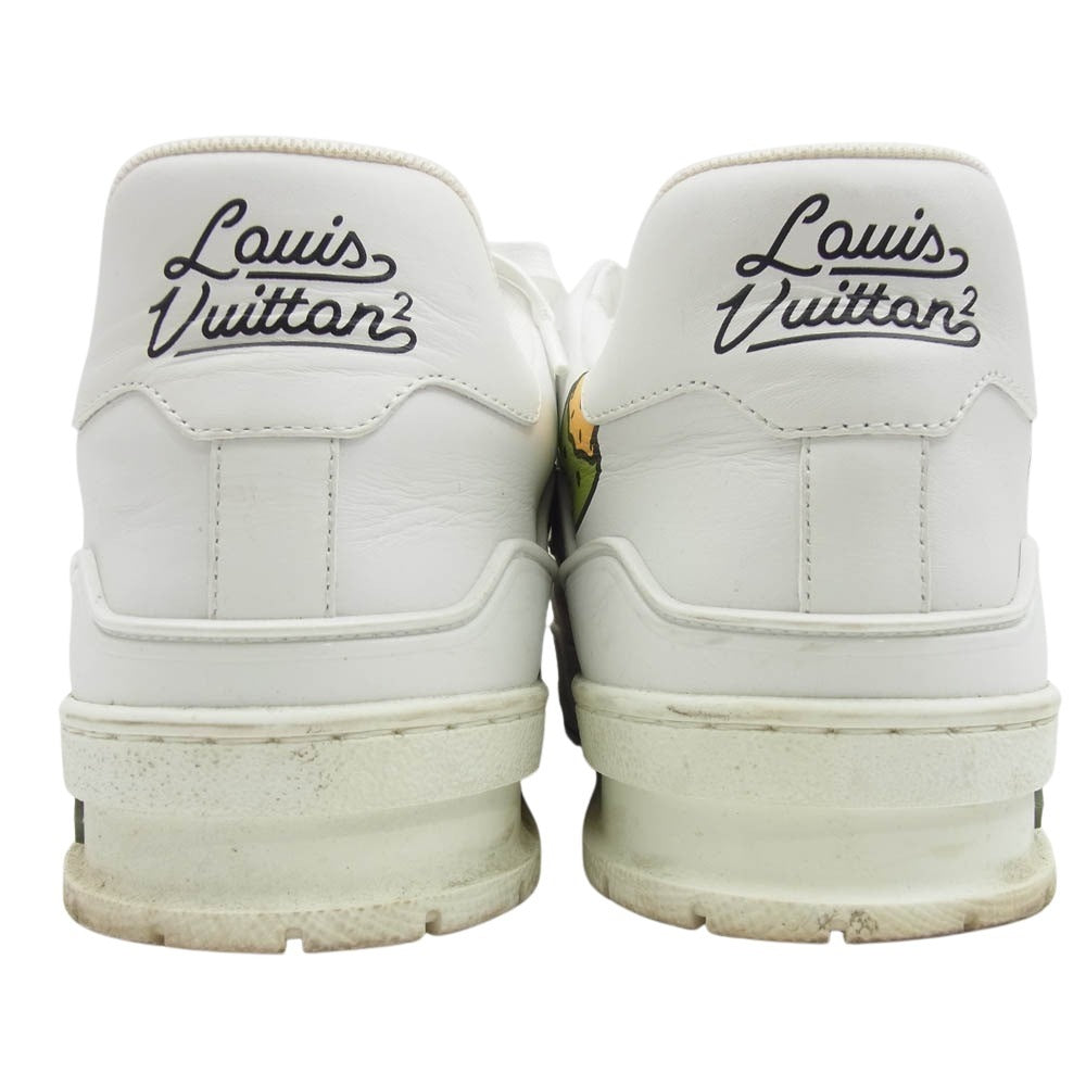LOUIS VUITTON ルイ・ヴィトン 21SS 1A9JC3 × NIGO ニゴー ダック アヒル プリント LVトレイナー ライン スニーカー ホワイト ホワイト系 8【中古】