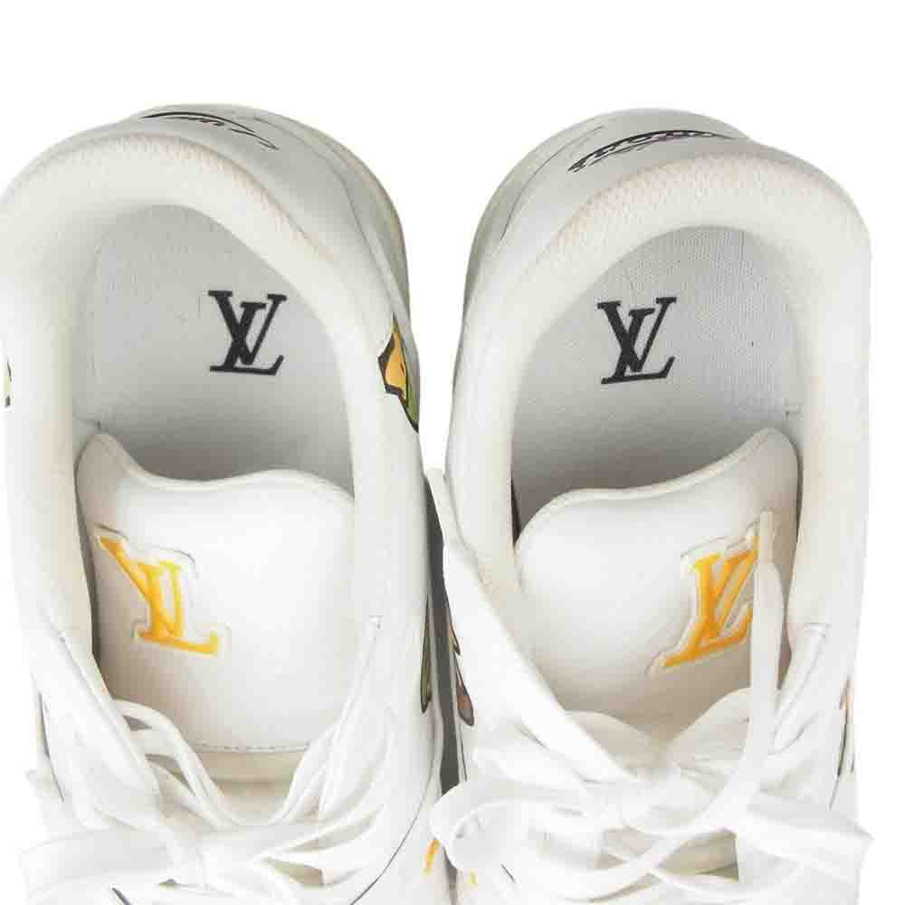 LOUIS VUITTON ルイ・ヴィトン 21SS 1A9JC3 × NIGO ニゴー ダック アヒル プリント LVトレイナー ライン スニーカー ホワイト ホワイト系 8【中古】