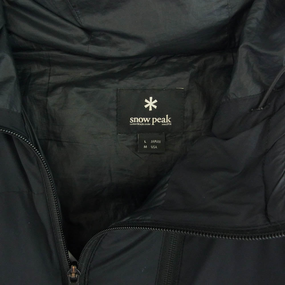 snowpeak スノーピーク JK-15AU601 フード付き ダウン ジャケット ブラック系 L【中古】