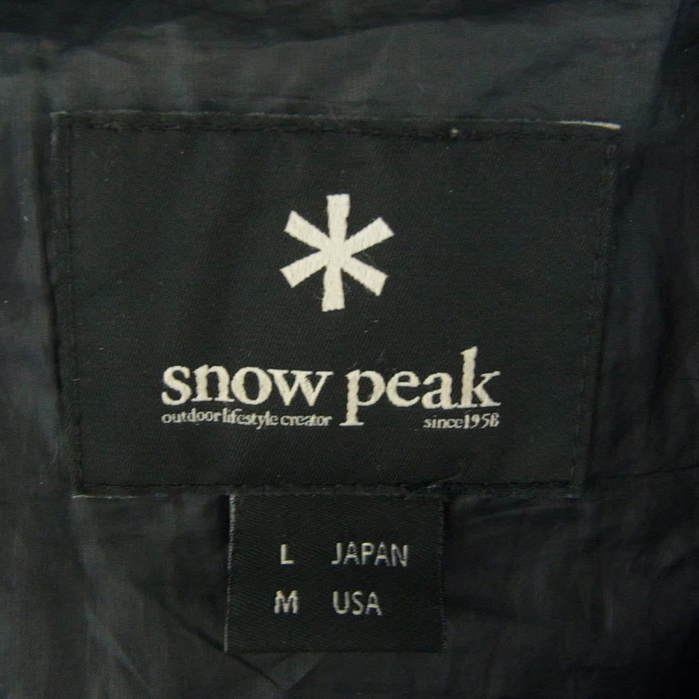 snowpeak スノーピーク JK-15AU601 フード付き ダウン ジャケット ブラック系 L【中古】