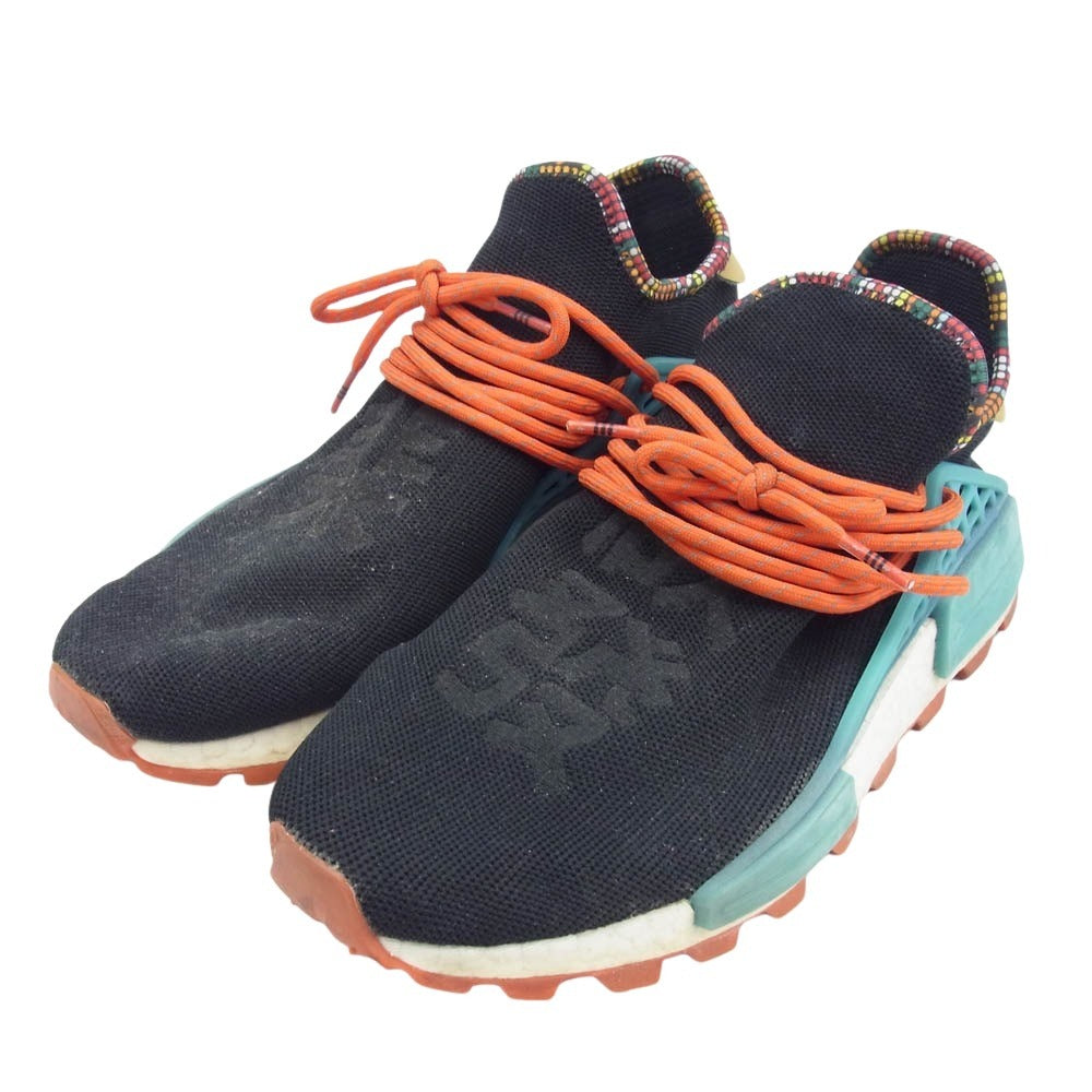 adidas アディダス EE7582 × PHARRELL WILLIAMS ファレル ウィリアムス NMD HU インスピレーションパック ブラック スニーカー 27cm【中古】