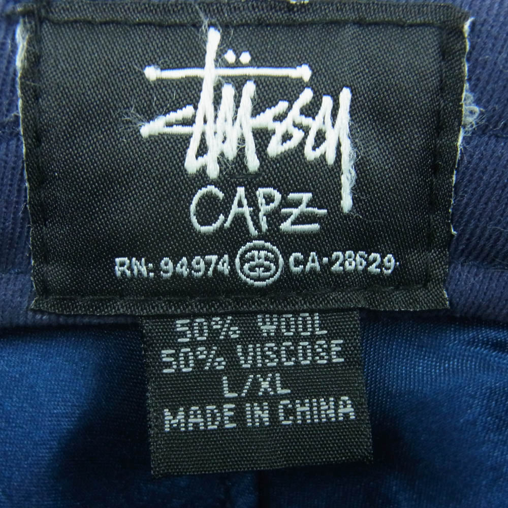 STUSSY ステューシー ロゴ フェザー付き 中折れ フェルト ハット 中国製 チャコール系 L / XL【中古】
