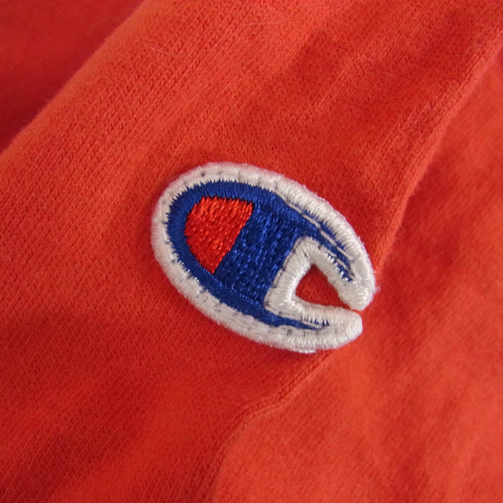 Champion チャンピオン C3-B415 七分袖 ロゴ クルーネック フットボール Tシャツ レッド系 M【中古】