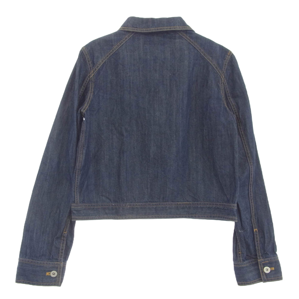 STUSSY ステューシー ロゴジップ ジップアップ デニム ジャケット ダークネイビー系 S【中古】