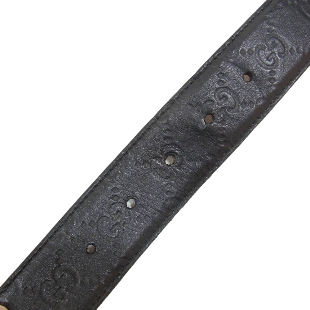 GUCCI グッチ 214351 インターロッキングG GG柄 レザー ベルト ブラック系 90 36【中古】