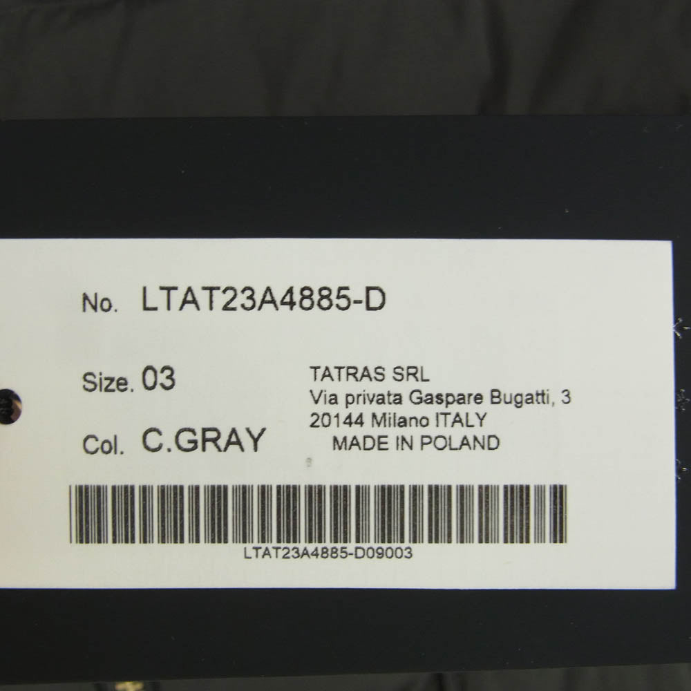 TATRAS タトラス LTAT23A4885-D NOKO ノコ ノーカラー ダウン ジャケット グレー系 03【新古品】【未使用】【中古】