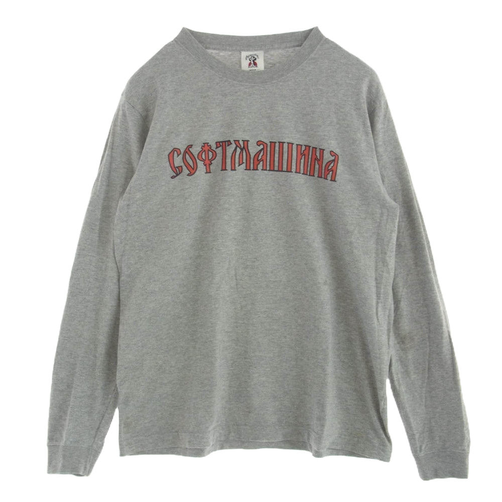 ソフトマシーン ロゴ プリント Tシャツ カットソー 長袖 グレー系 M【中古】