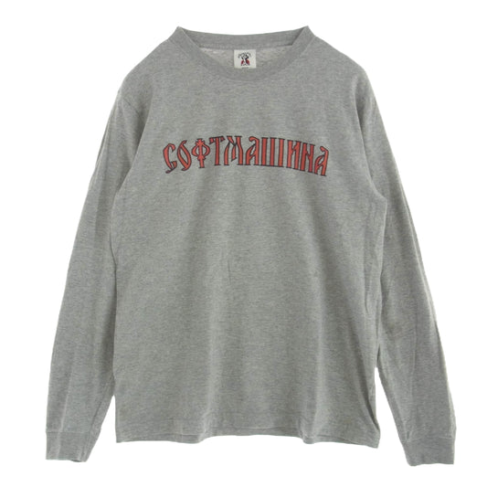 ソフトマシーン ロゴ プリント Tシャツ カットソー 長袖 グレー系 M【中古】