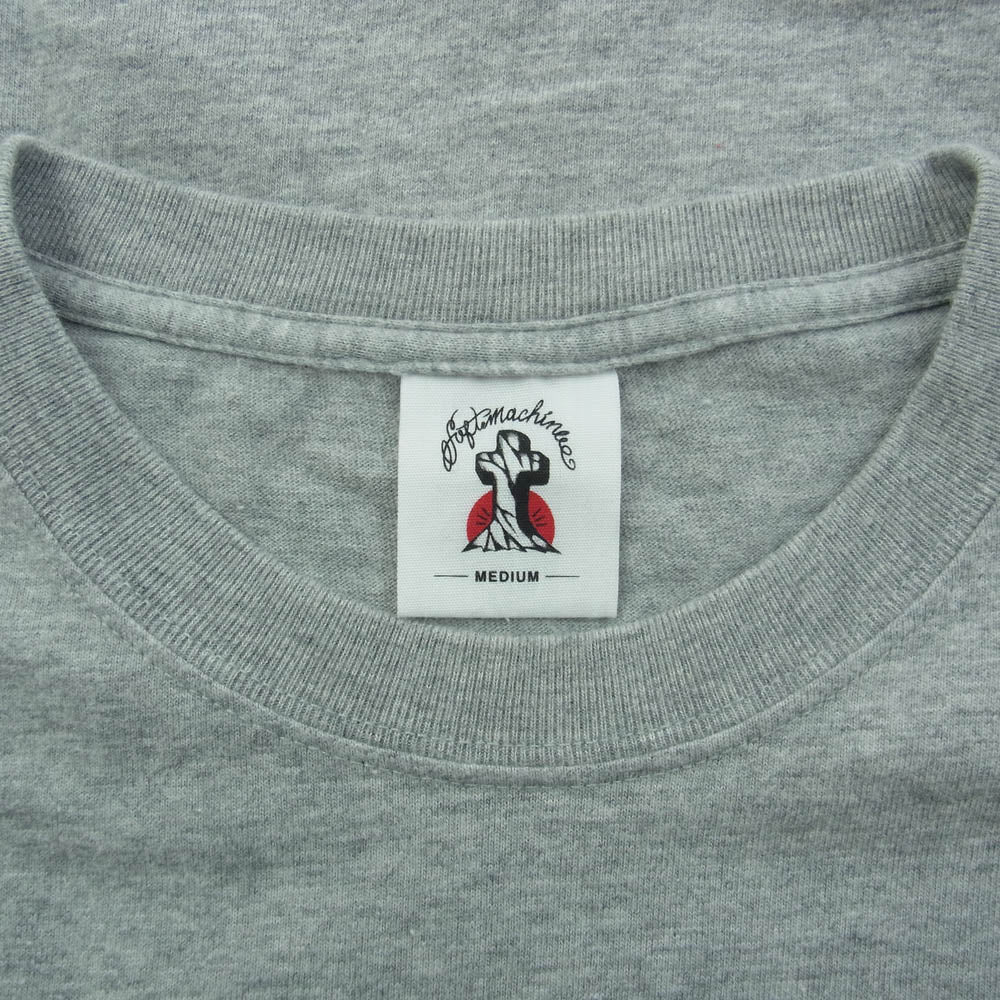 ソフトマシーン ロゴ プリント Tシャツ カットソー 長袖 グレー系 M【中古】