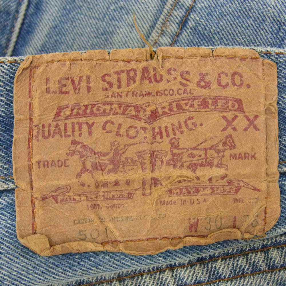 Levi's リーバイス 80s USA製 501 赤耳 レッドライン ストレート デニム パンツ ボタンフライ スモールE ボタン裏刻印524 インディゴブルー系 30【中古】