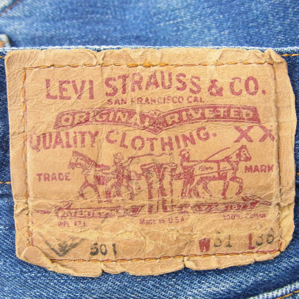Levi's リーバイス 00s バレンシア製 USA製 501XX ストレート デニム パンツ インディゴ ボタンフライ ボタン裏刻印555 インディゴブルー系 31【中古】
