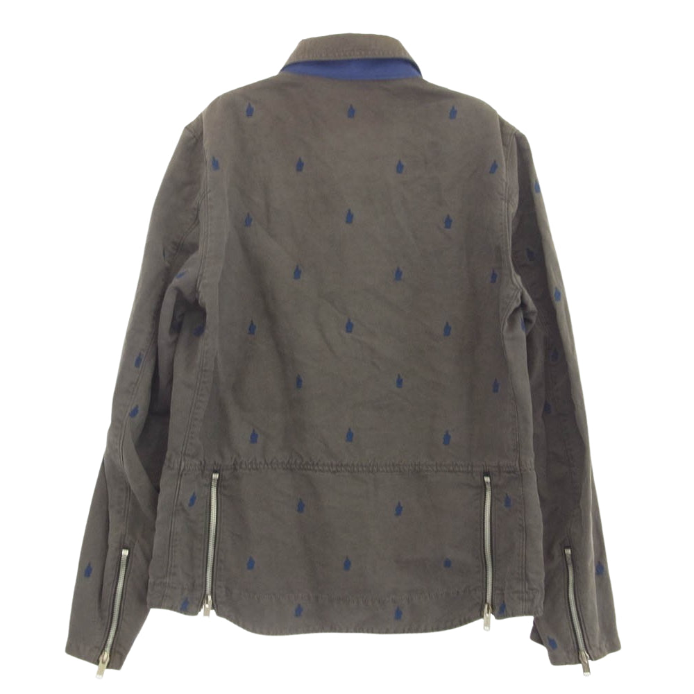 UNDERCOVER アンダーカバー 13SS K4202-2 UNDERCOVERISM OX FF 刺繍 フィンガーファック コットン シングル ジャケット ブラウンよりのグレー系 2【中古】