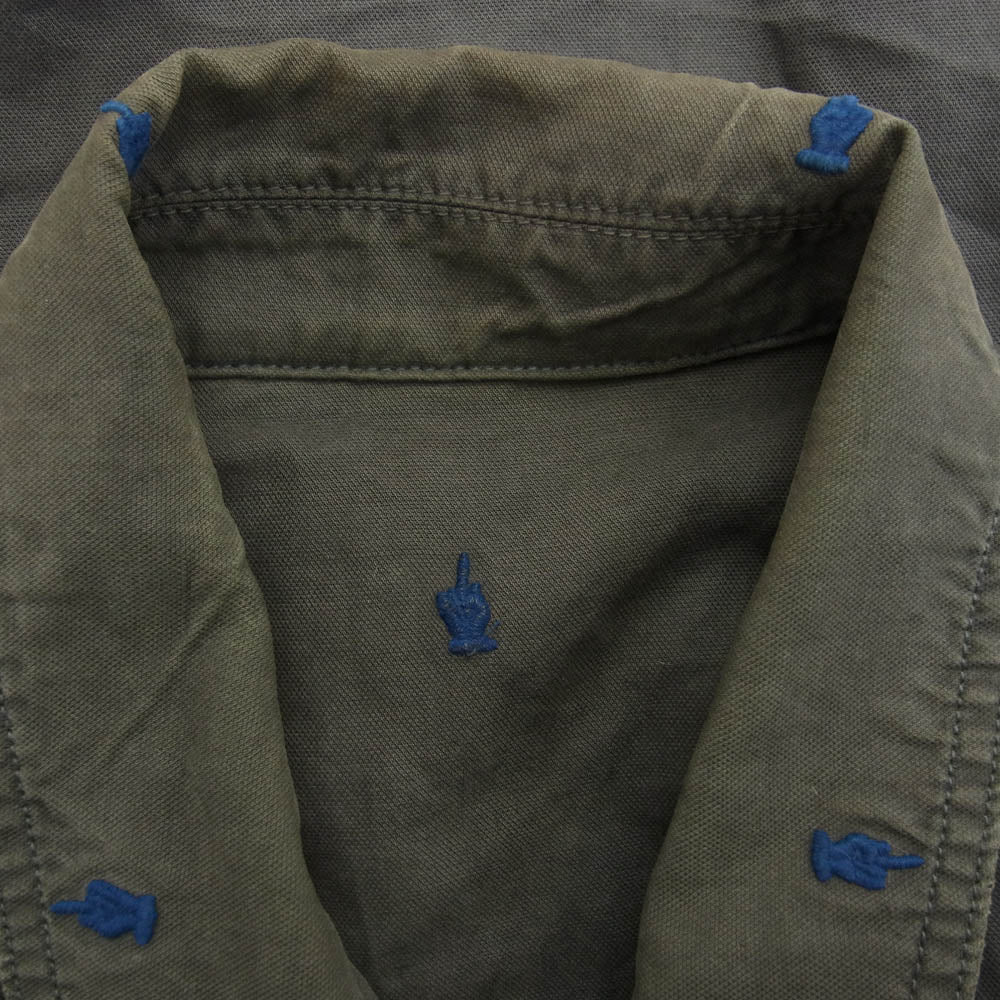 UNDERCOVER アンダーカバー 13SS K4202-2 UNDERCOVERISM OX FF 刺繍 フィンガーファック コットン シングル ジャケット ブラウンよりのグレー系 2【中古】