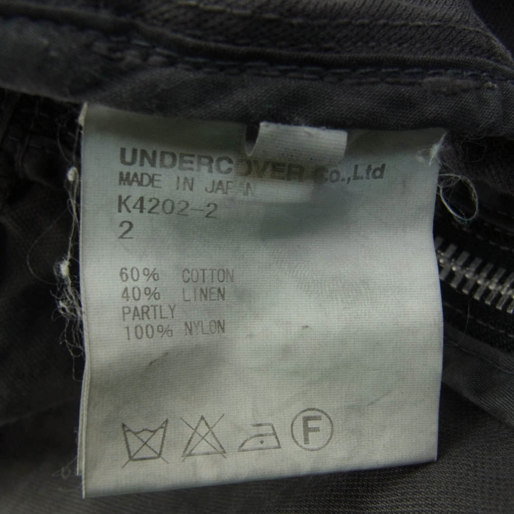 UNDERCOVER アンダーカバー 13SS K4202-2 UNDERCOVERISM OX FF 刺繍 フィンガーファック コットン シングル ジャケット ブラウンよりのグレー系 2【中古】