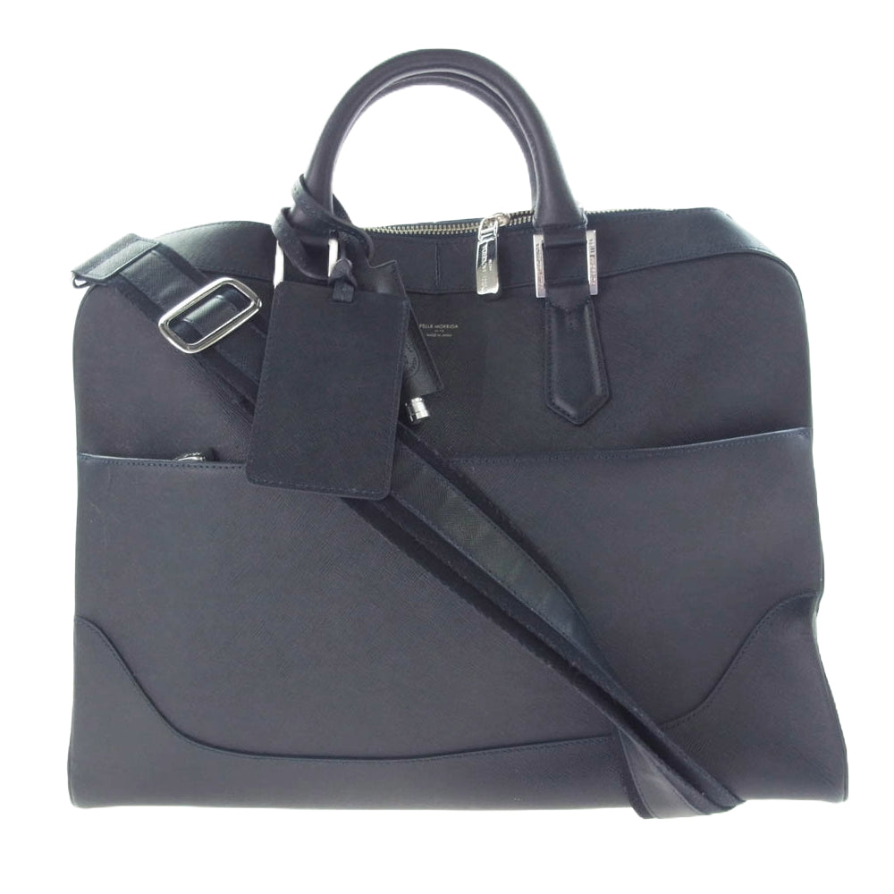 PELLE MORBIDA ペッレモルビダ CA014A Capitano キャピターノブリーフケース ビジネスバッグ ネイビー系【中古】