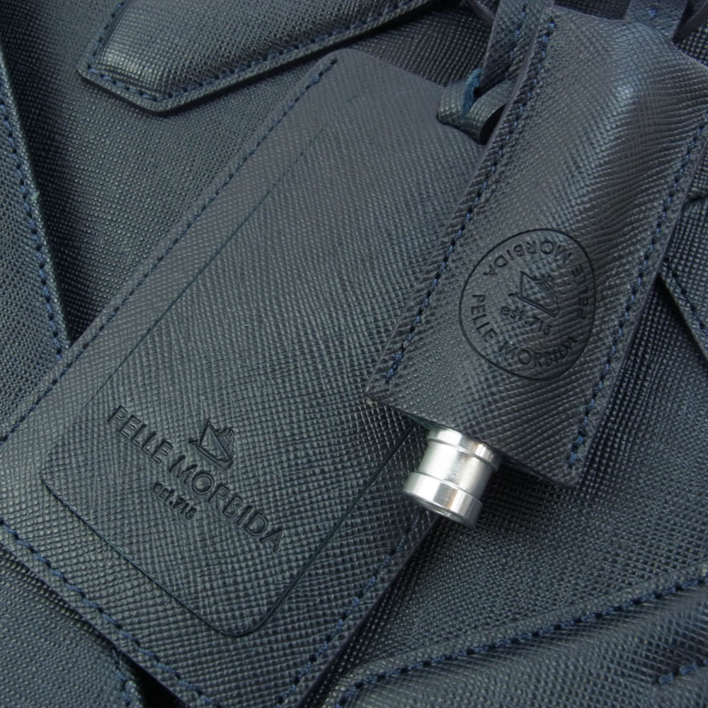 PELLE MORBIDA ペッレモルビダ CA014A Capitano キャピターノブリーフケース ビジネスバッグ ネイビー系【中古】