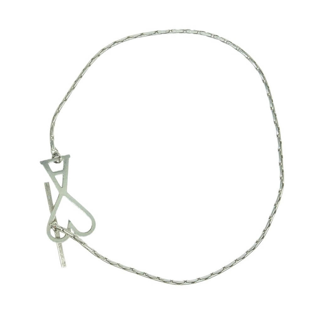 AMI PARIS アミパリス Alexandre Mattiussi Ami de Coeur ハートロゴ チェーン ブレスレット シルバー系 2【中古】