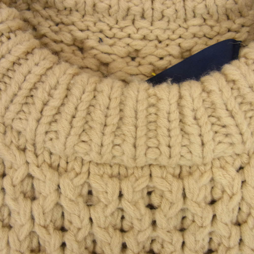 DESCENDANT ディセンダント 19AW ARAN WOOL KNIT アラン ウール ニット カーキ系 1【中古】