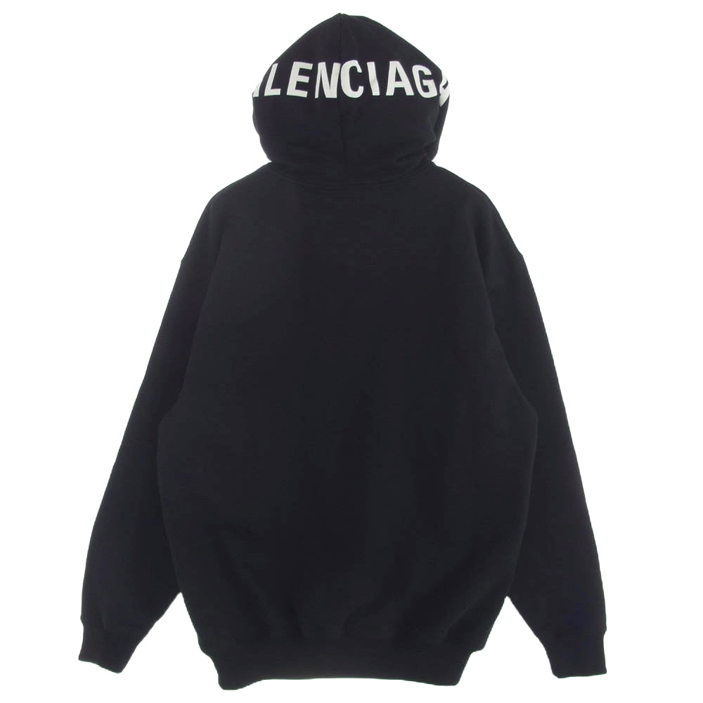 BALENCIAGA バレンシアガ 17AW 528351 TAV37 フード ロゴプリント プルオーバー パーカー ブラック系 XS【中古】