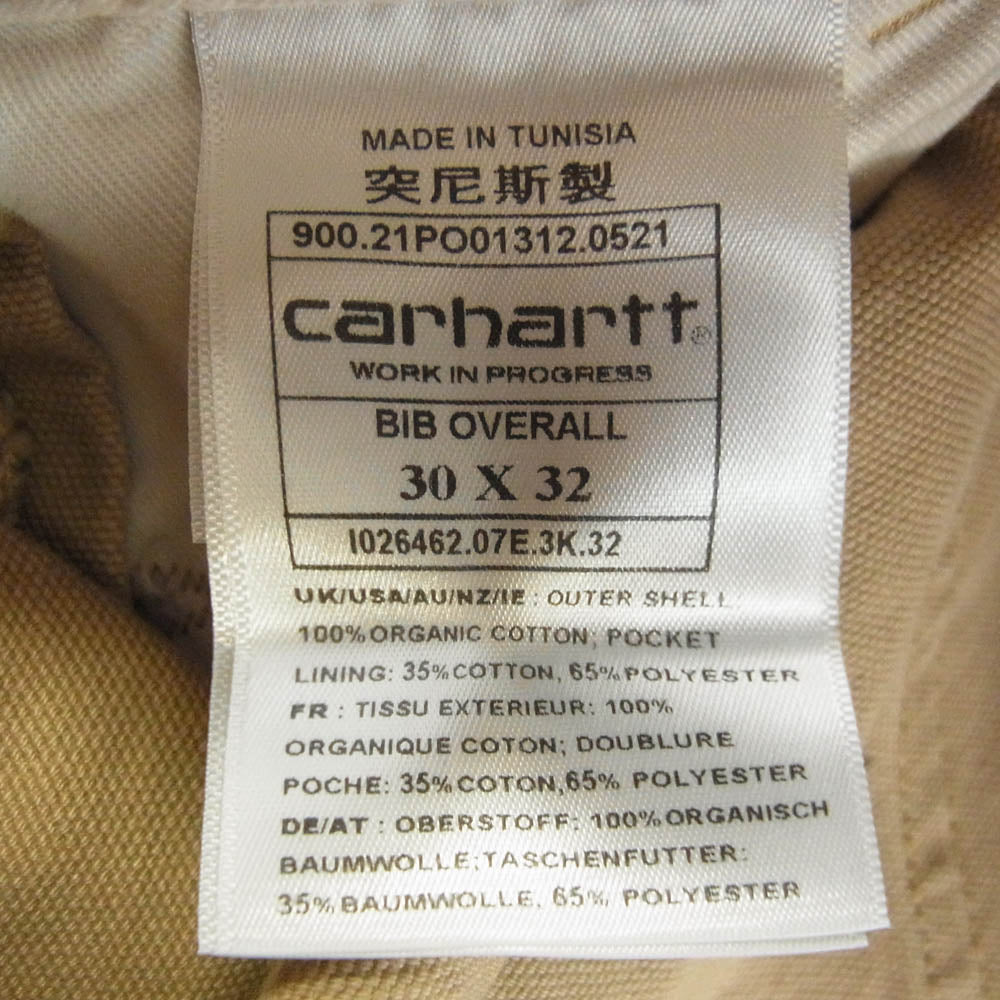 Carhartt カーハート BIB OVERALL ビブ オーバーオール DHBrown ベージュ系 30【新古品】【未使用】【中古】