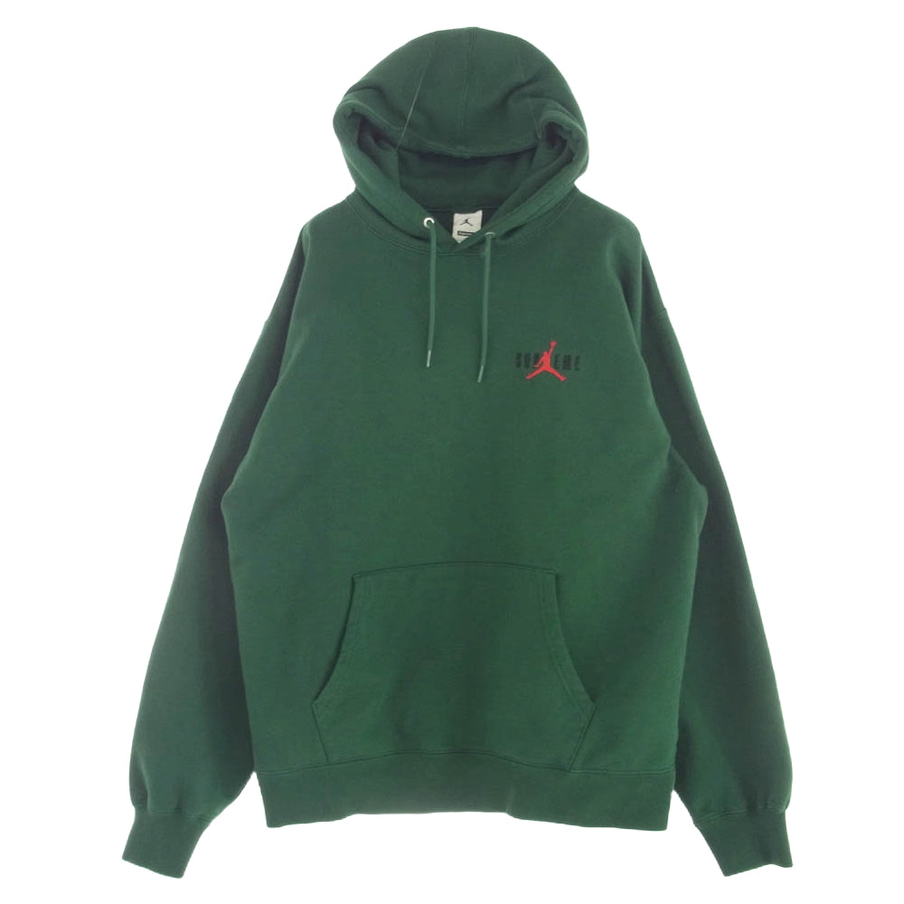 Supreme シュプリーム 24AW NIKE Jordan Hooded Sweatshirt ナイキ ジョーダンロゴ刺繍 プルオーバー パーカー グリーン系 L【中古】