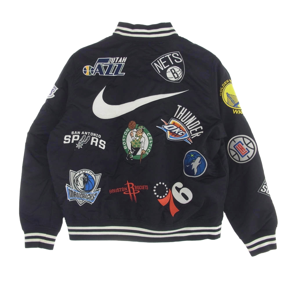 Supreme シュプリーム × NIKE ナイキ 18SS NBA Teams Warm Up Jacket 中綿 ジャケット スタジャン ブラック系 M【中古】