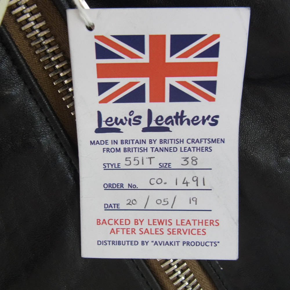 Lewis Leathers ルイスレザー 551T TIGH FIT DOMINATOR SHEEP SKIN ドミネーター タイトフィット シープスキン シングル ライダース ジャケット ブラック系 38【中古】