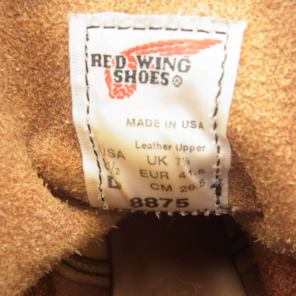 RED WING レッドウィング 8875 CLASSIC MOC TOE クラシック モック トゥ レースアップ レザー ブーツ シューズ レッド系 26.5cm【中古】