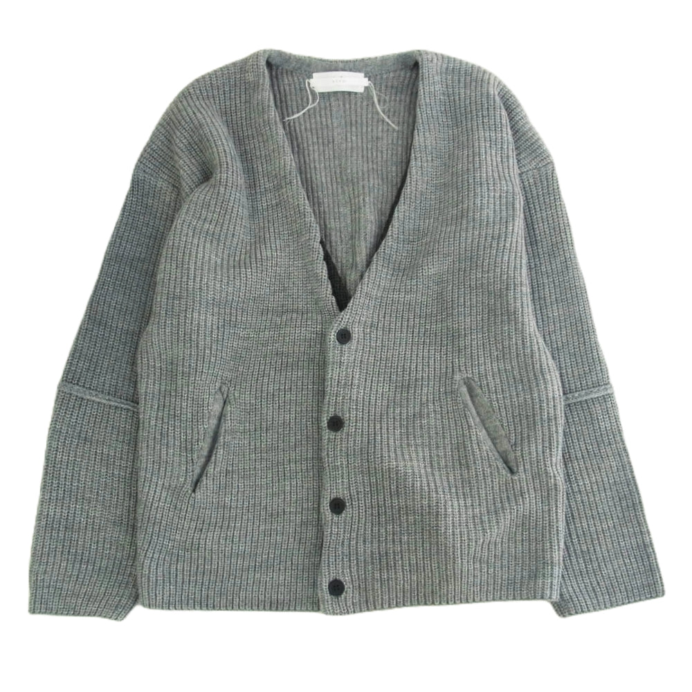 アスキー LAYERED KNIT CARDIGAN レイヤード ニット カーディガン グレー系【美品】【中古】