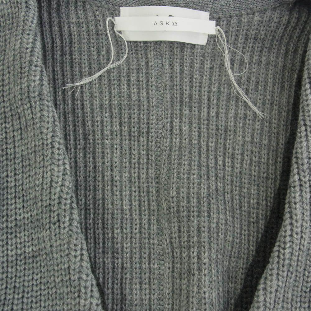 アスキー LAYERED KNIT CARDIGAN レイヤード ニット カーディガン グレー系【美品】【中古】