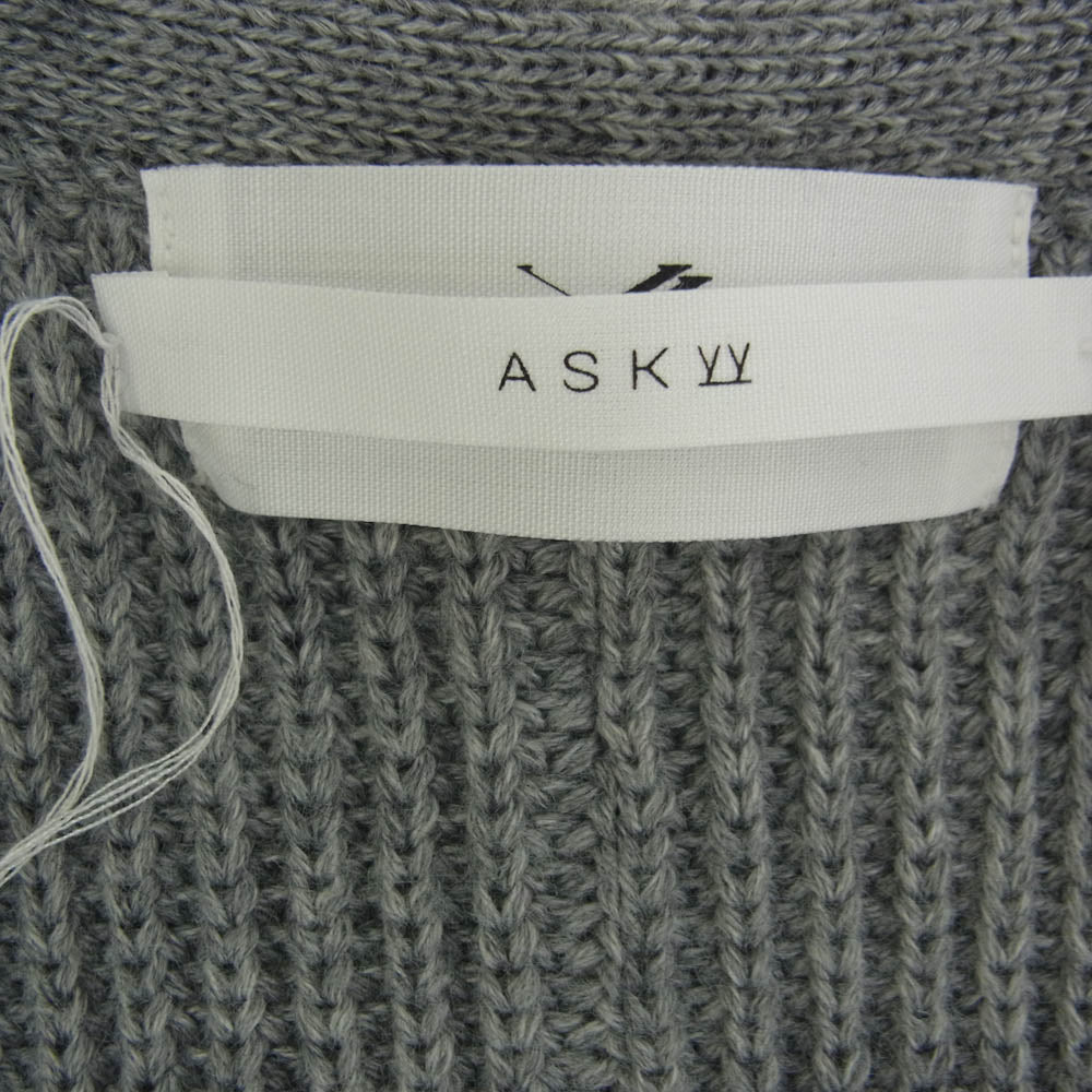 アスキー LAYERED KNIT CARDIGAN レイヤード ニット カーディガン グレー系【美品】【中古】