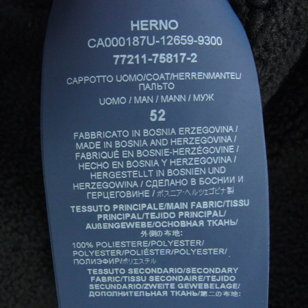 Herno ヘルノ CA000187U-12659-9300 チェスター ボア コート ブラック系 52【中古】