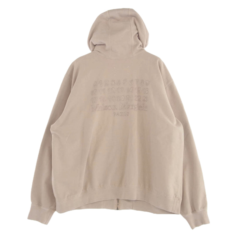 MAISON MARGIELA メゾンマルジェラ 24AW S50HG0046 S25520 SWEAT JACKET オーバーサイズ エンブロイダーロゴ ジップアップ スウェット パーカー ピンク ピンク系 S【中古】