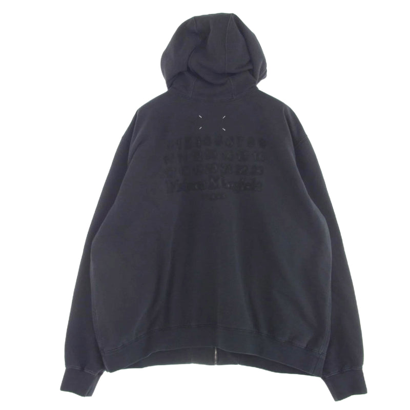 MAISON MARGIELA メゾンマルジェラ 24AW S50HG0046 S25520 SWEAT JACKET オーバーサイズ エンブロイダーロゴ ジップアップ スウェット パーカー ブラック ブラック系 S【中古】