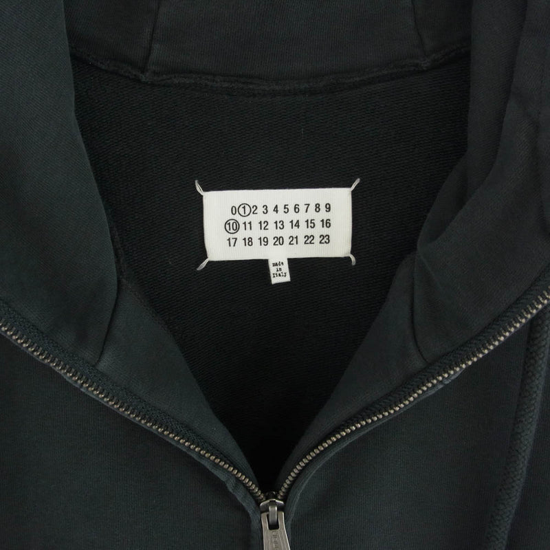 MAISON MARGIELA メゾンマルジェラ 24AW S50HG0046 S25520 SWEAT JACKET オーバーサイズ エンブロイダーロゴ ジップアップ スウェット パーカー ブラック ブラック系 S【中古】