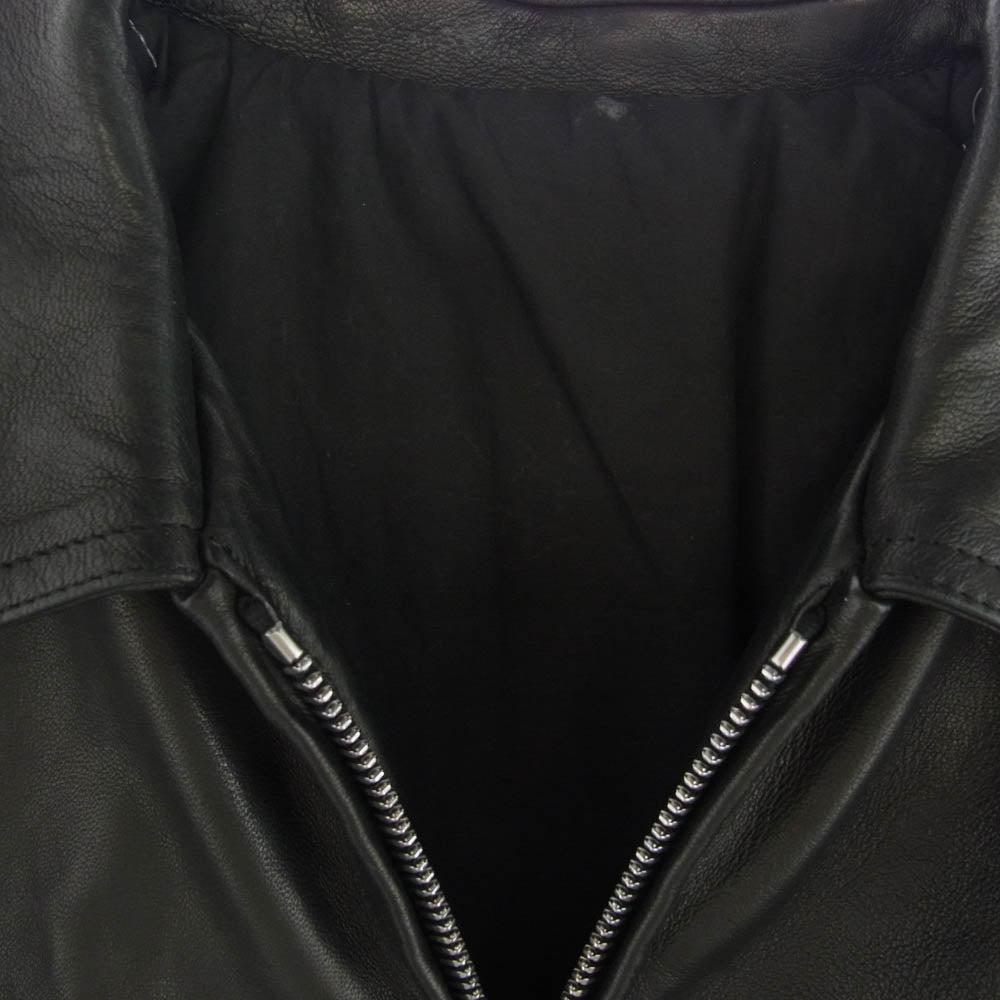 Rick Owens リックオウエンス RU02C7766-LNV Zip Up Leather Jacket ジップアップ レザー ジャケット ラムレザー ブラック系 48【中古】