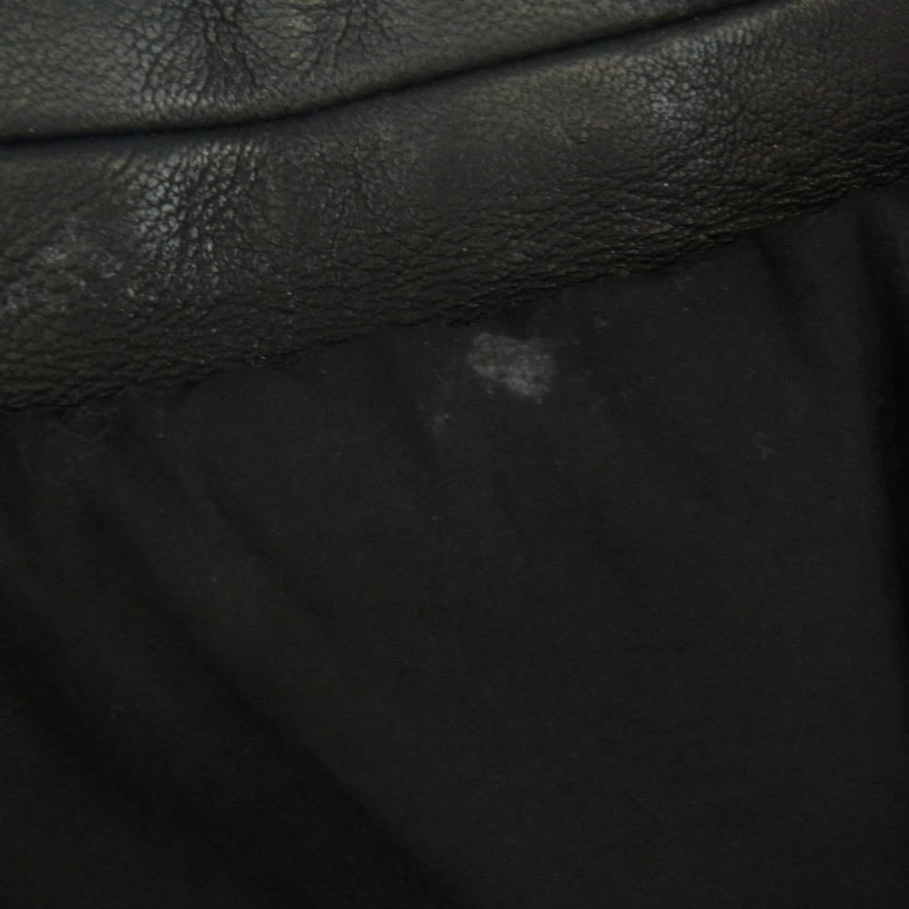 Rick Owens リックオウエンス RU02C7766-LNV Zip Up Leather Jacket ジップアップ レザー ジャケット ラムレザー ブラック系 48【中古】
