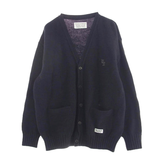 WACKO MARIA ワコマリア 22AW WMK-KN04 CLASSIC CARDIGAN TYPE-2 クラシック カーディガン ロゴ刺繍 ブラック系 M【中古】
