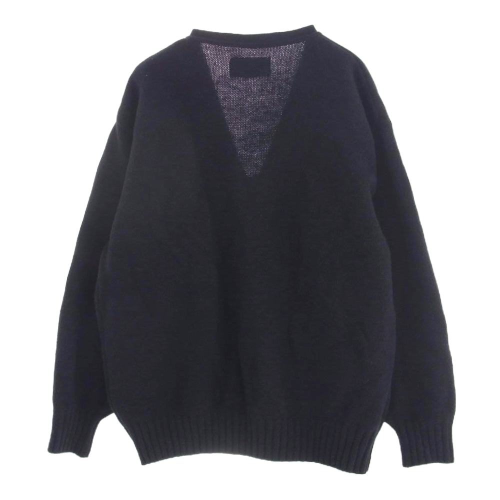 WACKO MARIA ワコマリア 22AW WMK-KN04 CLASSIC CARDIGAN TYPE-2 クラシック カーディガン ロゴ刺繍 ブラック系 M【中古】