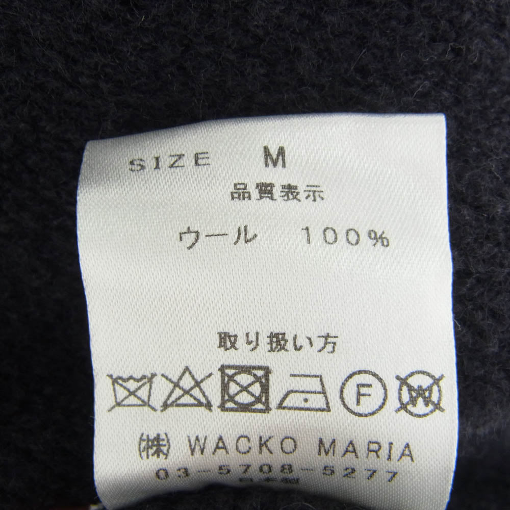 WACKO MARIA ワコマリア 22AW WMK-KN04 CLASSIC CARDIGAN TYPE-2 クラシック カーディガン ロゴ刺繍 ブラック系 M【中古】