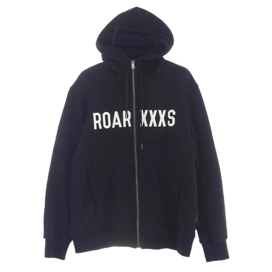 GOD SELECTION XXX ゴッドセレクション GX-S20-RGHD-02 × roarguns ロアーガンズ 刺繍 ジップアップ フーディ パーカー ブラック系 M【中古】