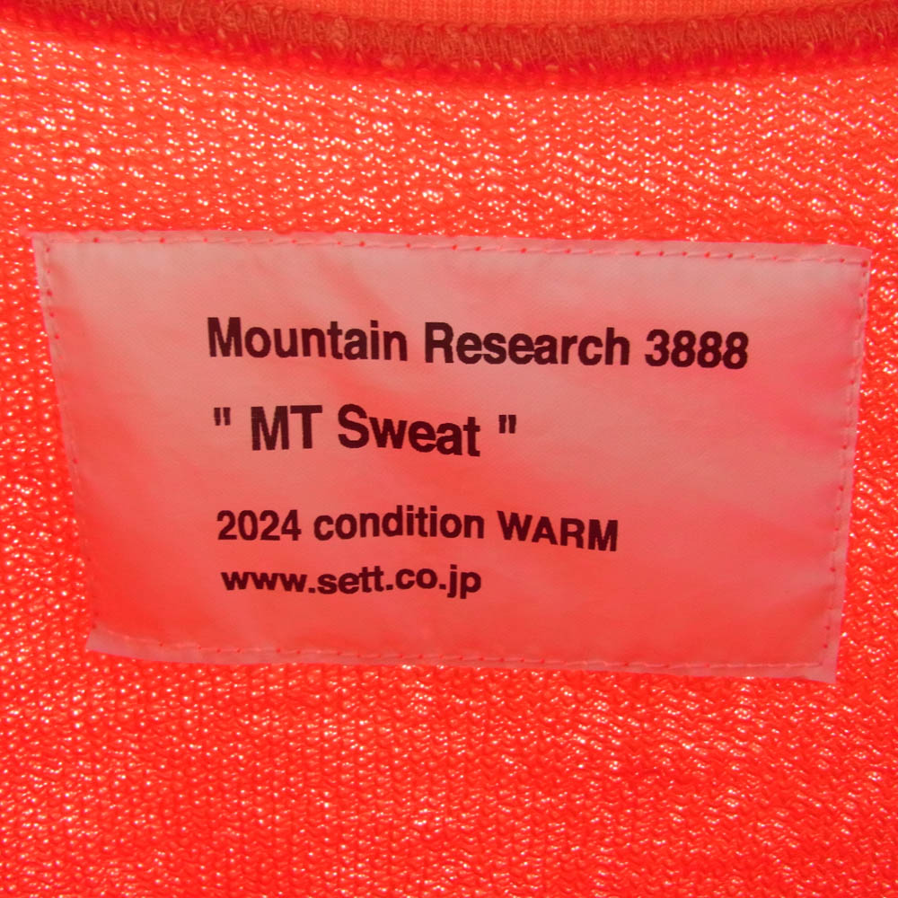 MOUNTAIN RESEARCH マウンテンリサーチ 24SS MTR-3888 MT Sweat  ヘンリー・D・ソロー スウェット オレンジ系 L【美品】【中古】